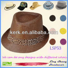 2013 Nice Brown Plaited 100% Paper Straw Hat ,LSP53